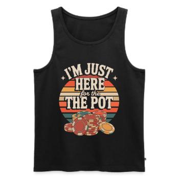 Poker Spieler T-Shirt I’m Just Here for the Pot - Männer Premium Bio Tank Top - Schwarz - Vorne - AI Model Male 178 light (178cm)