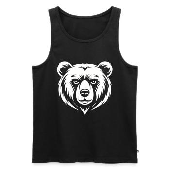 Minimalist Bear Head Line Art Design - Men's Premium Organic Tank Top - black - Front - Michal (187cm)