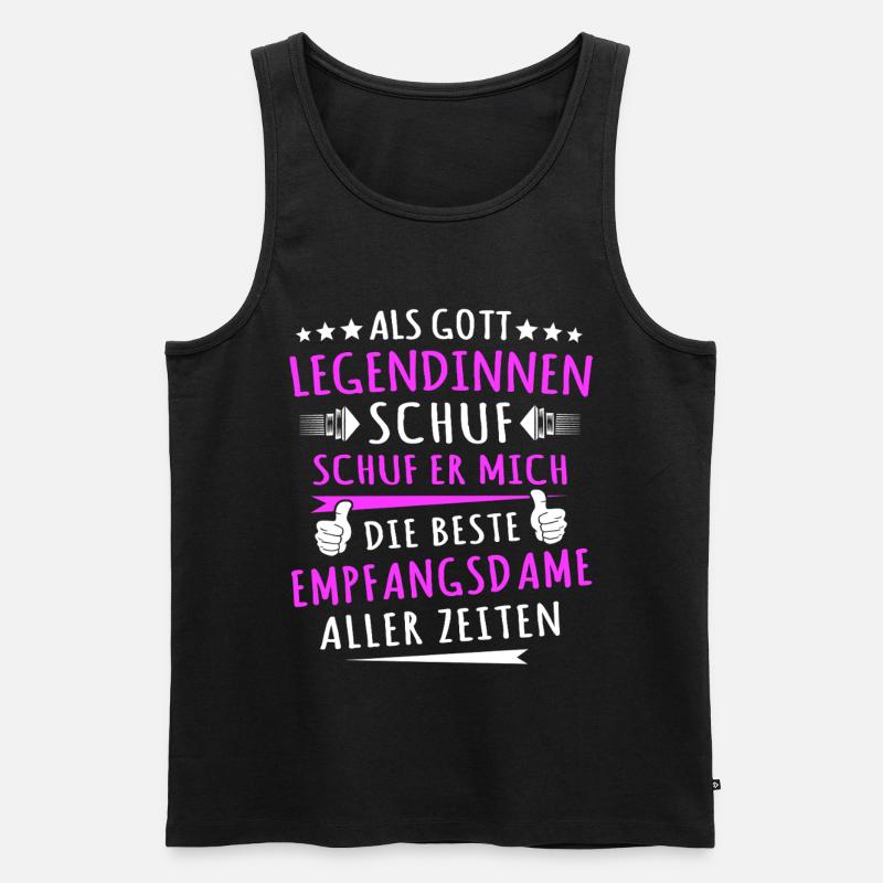 Empfangsdame Sprüche - Männer Premium Bio Tank Top - Schwarz