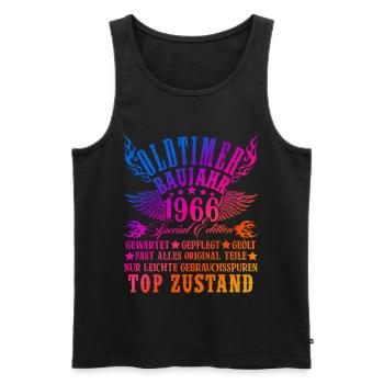 60th Birthday Man Woman 60 Years Decoration 1966 Gift - Men's Premium Organic Tank Top - black - Front - AI Model Male 178 light (178cm)