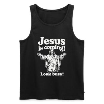 T-shirt d’humour religieux pour les fans de sarcasme - Débardeur bio Premium Homme - noir - Devant - AI Model Male 178 light (178cm)