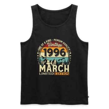 30th Birthday Gift Husband Vintage March 1996 - Men's Premium Organic Tank Top - black - Front - Michal (187cm)