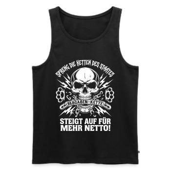 Spreng Die Ketten, Abgaben Kette - Männer Premium Bio Tank Top - Schwarz - Vorne - AI Model Male 178 light (178cm)