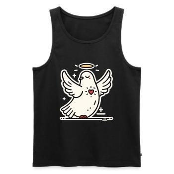 Friedens Taube Heilender Herz - Männer Premium Bio Tank Top - Schwarz - Vorne - AI Model Male 178 light (178cm)