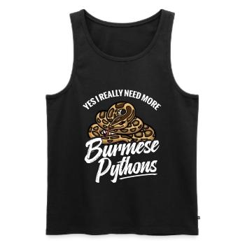  Python Lover Snake Mom Terrarium Reptile Dad - Men's Premium Organic Tank Top - black - Front - Michal (187cm)
