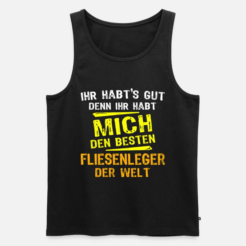 Fliesenleger Geschenk - Männer Premium Bio Tank Top - Schwarz