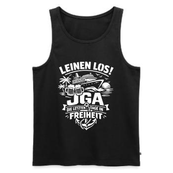 Leinen Los! JGA auf hoher See - Männer Premium Bio Tank Top - Schwarz - Vorne - AI Model Male 178 light (178cm)