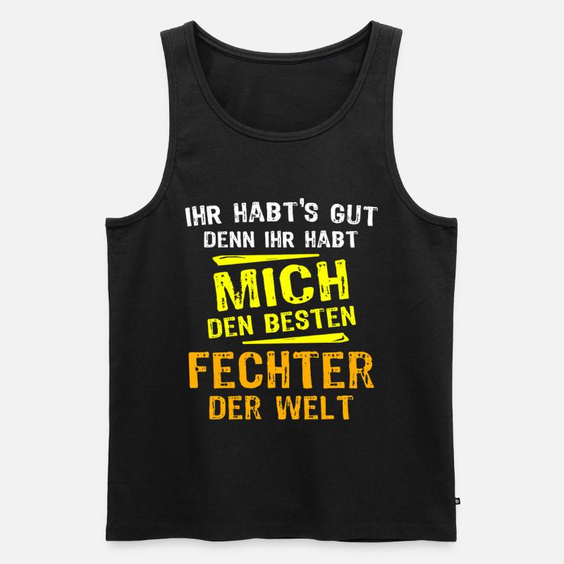 Fechter Geschenk - Männer Premium Bio Tank Top - Schwarz