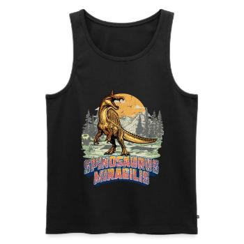 Spinosaurus Mirabilis Nouveau Dinosaure Rétro - Débardeur bio Premium Homme - noir - Devant - AI Model Male 178 light (178cm)