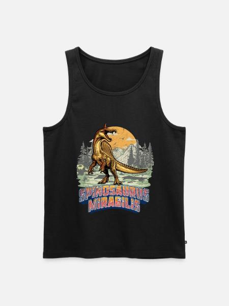 Spinosaurus Mirabilis Retro New Dinosaur - Men's Premium Organic Tank Top - black