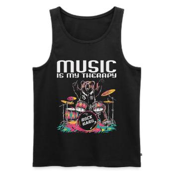 music is my therapy - Men's Premium Organic Tank Top - black - Front - AI Model Male 178 light (178cm)