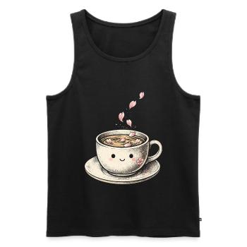 Cherry Blossom Sakura Cherry Blossom - Men's Premium Organic Tank Top - black - Front - AI Model Male 178 light (178cm)