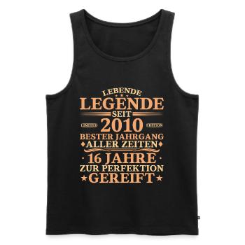 16th Birthday 2010 Legend Vintage Gift - Men's Premium Organic Tank Top - black - Front - Michal (187cm)