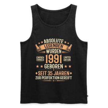 35e anniversaire 1991 Legend Vintage Gift - Débardeur bio Premium Homme - noir - Devant - Michal (187cm)