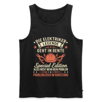 Electrician Legend in Retirement Retirement Gift - Men's Premium Organic Tank Top - black - Front - Michal (187cm)