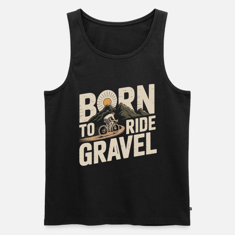 Født til at køre grus – gruscykel - Herre Premium økologisk tanktop - sort
