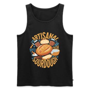 Artisanal Fresh Baked Sourdough Bread Baking Era - Männer Premium Bio Tank Top - Schwarz - Vorne - AI Model Male 178 light (178cm)