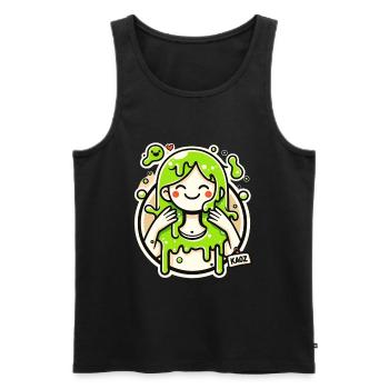 Lime Slime Girl Illustration - Men's Premium Organic Tank Top - black - Front - AI Model Male 178 light (178cm)