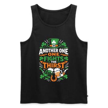 Another one fights the thirst | St Patrick's Day - Men's Premium Organic Tank Top - black - Front - Michal (187cm)