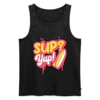 Stand Up Paddle Sup? Yup! - Männer Premium Bio Tank Top - Schwarz - Vorne - AI Model Male 178 light (178cm)