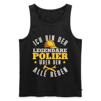 Legendary Foreman Construction Worker Humor Craftsman - Men's Premium Organic Tank Top - black - Front - AI Model Male 178 light (178cm)