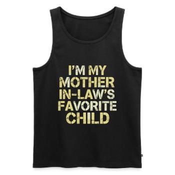 L’enfant préféré de la belle-mère - Débardeur bio Premium Homme - noir - Devant - Michal (187cm)