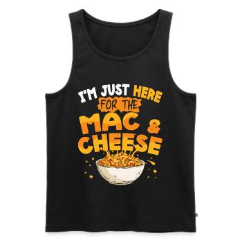 Je le suis uniquement à cause de la nourriture réconfortante Mac & Cheese - Débardeur bio Premium Homme - noir - Devant - Michal (187cm)