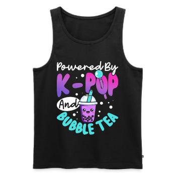 Powered by K-pop Bubble Tea - Men's Premium Organic Tank Top - black - Front - AI Model Male 178 light (178cm)