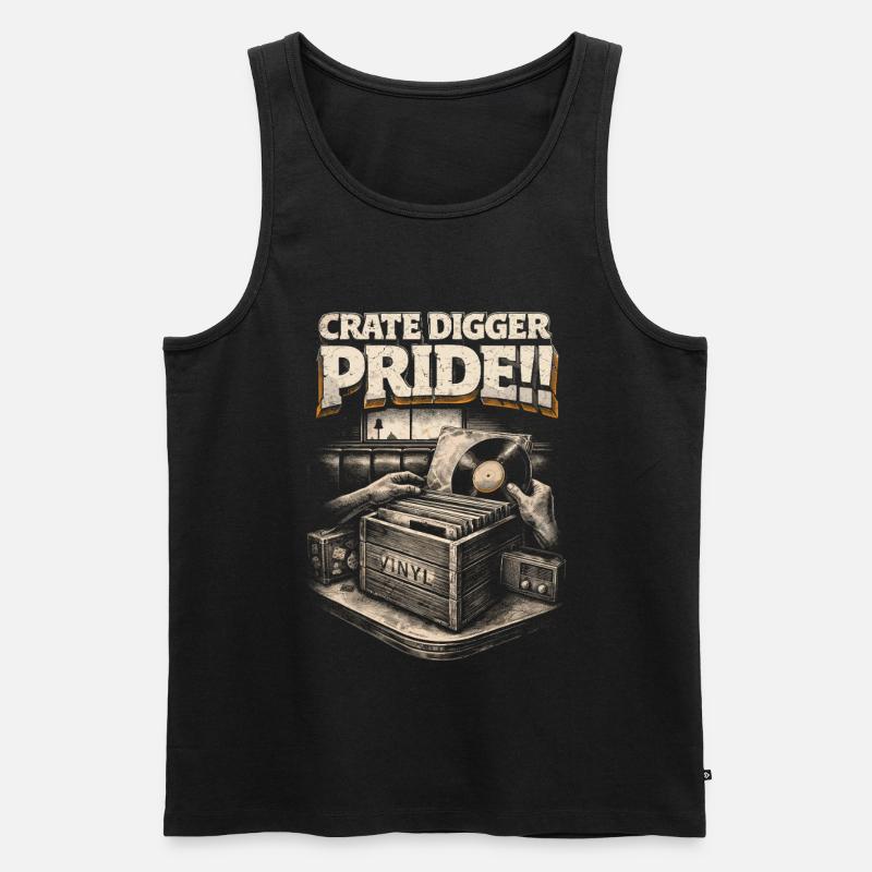 Vinyl Sammler Schallplatten Crate Digger Pride - Männer Premium Bio Tank Top - Schwarz
