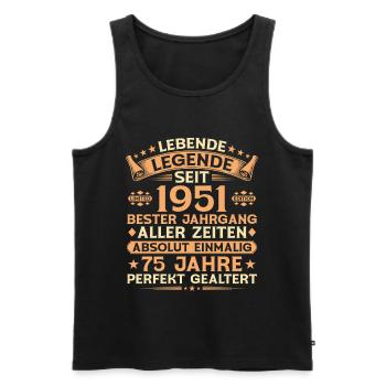 75e anniversaire cadeau Vintage Legend de 1951 - Débardeur bio Premium Homme - noir - Devant - Michal (187cm)