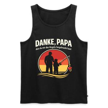 Danke Papa Angeln beigebracht Vatertag Shirt - Männer Premium Bio Tank Top - Schwarz - Vorne - AI Model Male 178 light (178cm)