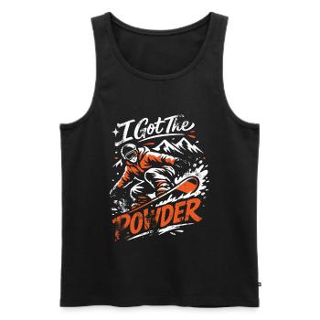 Snowboard | I Got The Powder | Pulverschnee - Männer Premium Bio Tank Top - Schwarz - Vorne - Michal (187cm)