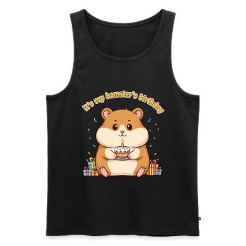 Funny Hamster Birthday Cake - Men's Premium Organic Tank Top - black - Front - Michal (187cm)