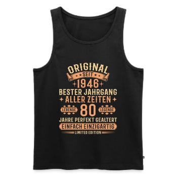 80e anniversaire cadeau de la légende vintage 1946 - Débardeur bio Premium Homme - noir - Devant - Michal (187cm)
