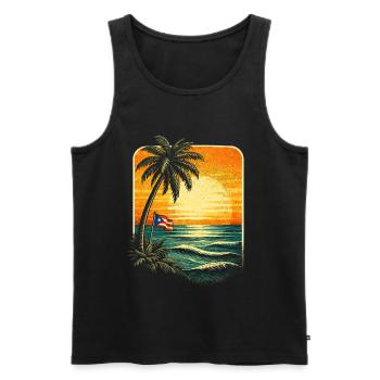 Puerto Rico Boricua - Männer Premium Bio Tank Top - Schwarz - Vorne - AI Model Male 178 light (178cm)