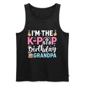 Je suis le grand-père anniversaire de la K-Pop - Débardeur bio Premium Homme - noir - Devant - Michal (187cm)