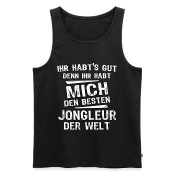 jongleur - Débardeur bio Premium Homme - noir - Devant - AI Model Male 178 light (178cm)