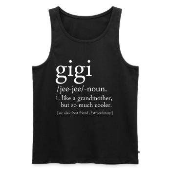 Chemise Grandma Drôle Gigi Definition - Débardeur bio Premium Homme - noir - Devant - Michal (187cm)