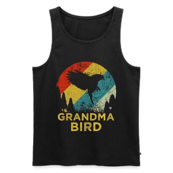 Mama Bird Retro 70s Mothers Day Shirt - Men's Premium Organic Tank Top - black - Front - Michal (187cm)