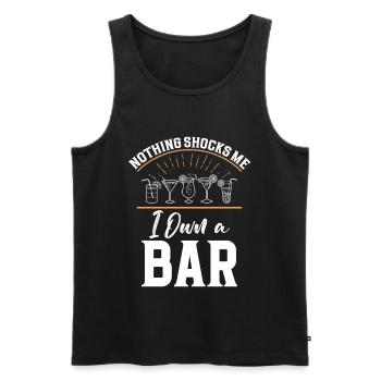 Propriétaire de pub, barman, cocktail, barmaid, bar - Débardeur bio Premium Homme - noir - Devant - AI Model Male 178 light (178cm)