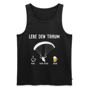 Parapente VIS LE RÊVE Amusement - Débardeur bio Premium Homme - noir - Devant - AI Model Male 178 light (178cm)