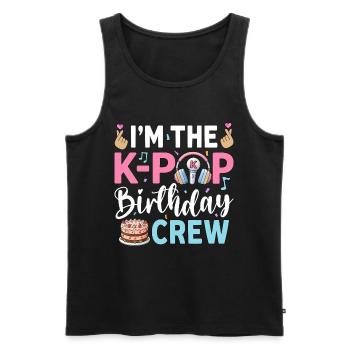 I'm The K-Pop Birthday Crew - Men's Premium Organic Tank Top - black - Front - AI Model Male 178 light (178cm)