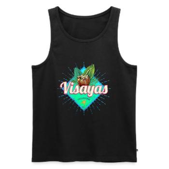 Visayas Philippines Coconut Filipino Souvenir - Men's Premium Organic Tank Top - black - Front - AI Model Male 178 light (178cm)