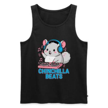 Süße Chinchilla Beats Musik - Männer Premium Bio Tank Top - Schwarz - Vorne - Michal (187cm)