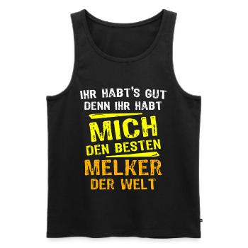 Melker Geschenk - Männer Premium Bio Tank Top - Schwarz - Vorne - AI Model Male 178 light (178cm)