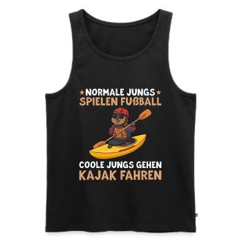 Canoe Cool Guys Go Kayaking - Men's Premium Organic Tank Top - black - Front - Michal (187cm)