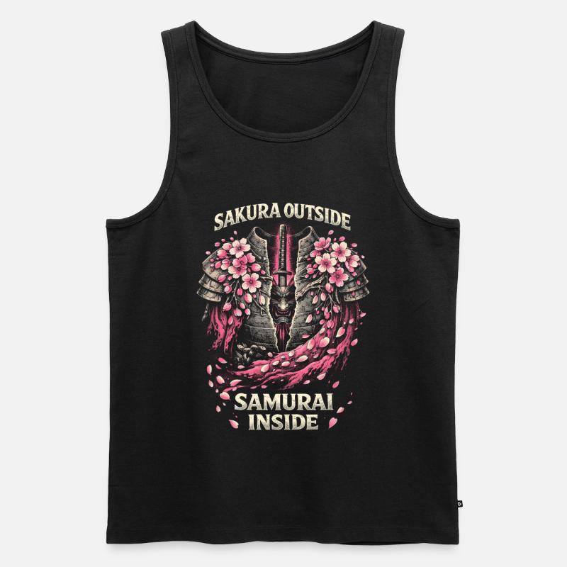 Kirschblüten Sakura Kirschblüte - Männer Premium Bio Tank Top - Schwarz