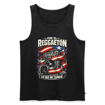 Puerto Rico Fue El Reggaeton Lo Que Me Cambio - Männer Premium Bio Tank Top - Schwarz - Vorne - AI Model Male 178 light (178cm)
