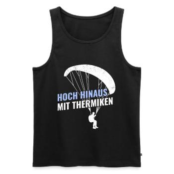 Paraglider HIGH UP WITH THERMALS Funny - Men's Premium Organic Tank Top - black - Front - Michal (187cm)