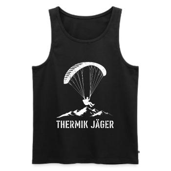 Paraglider THERMIK JÄGER Paraglide Funny - Men's Premium Organic Tank Top - black - Front - AI Model Male 178 light (178cm)